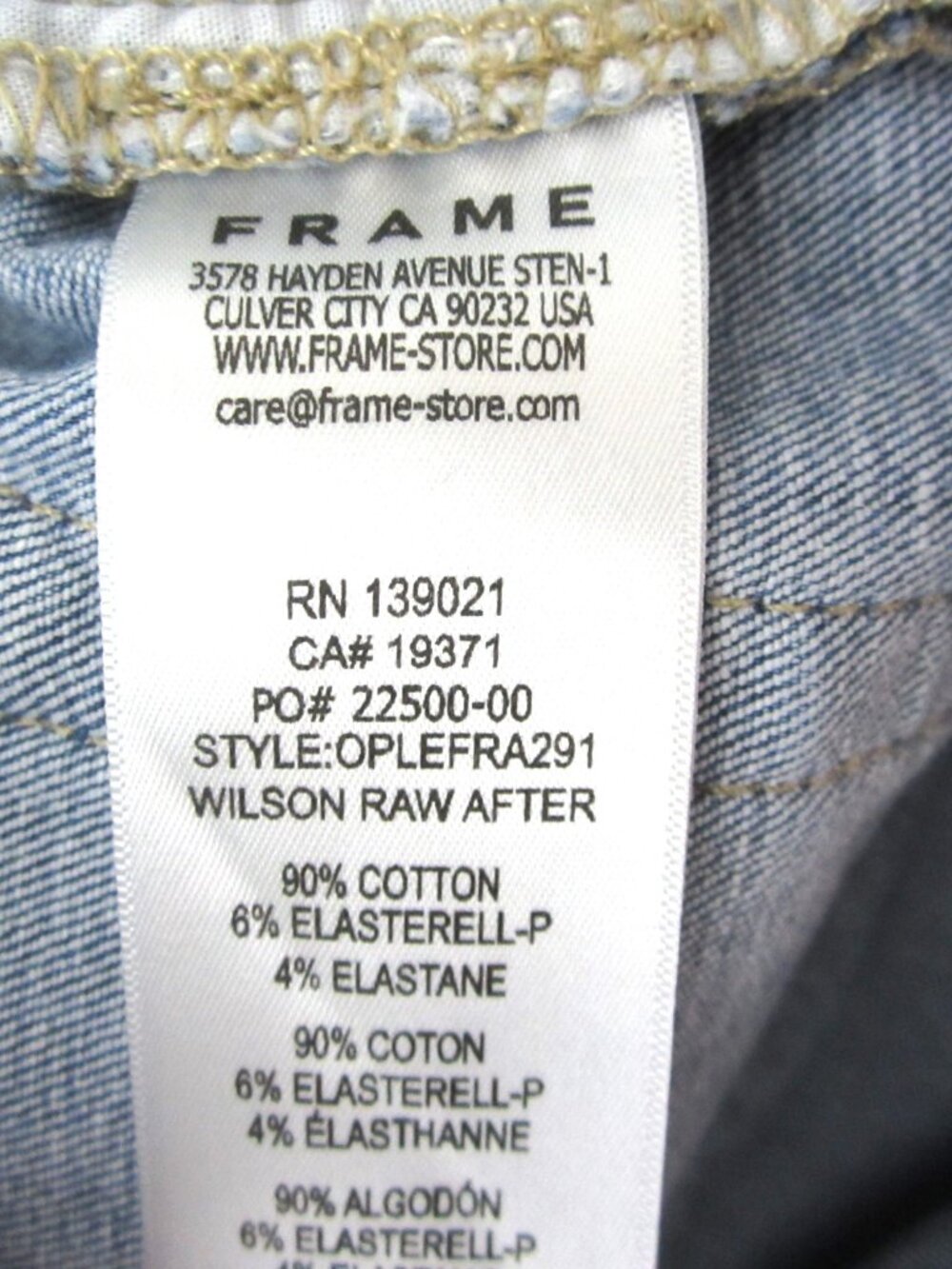 Frame 28 Wilson Raw After Raw Hem Flare Jeans High Waist Cotton Blend - Picture 10 of 10